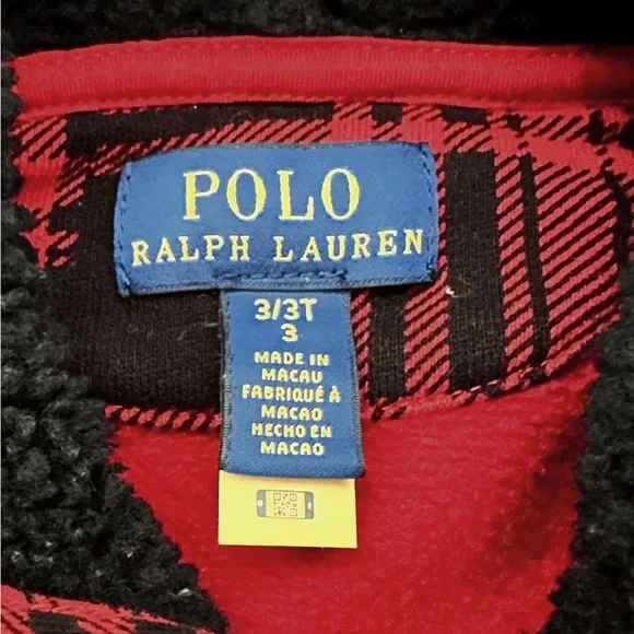 Polo | Polo Bear Plaid Fleece Hoodie (3T) - Picture 3 of 4